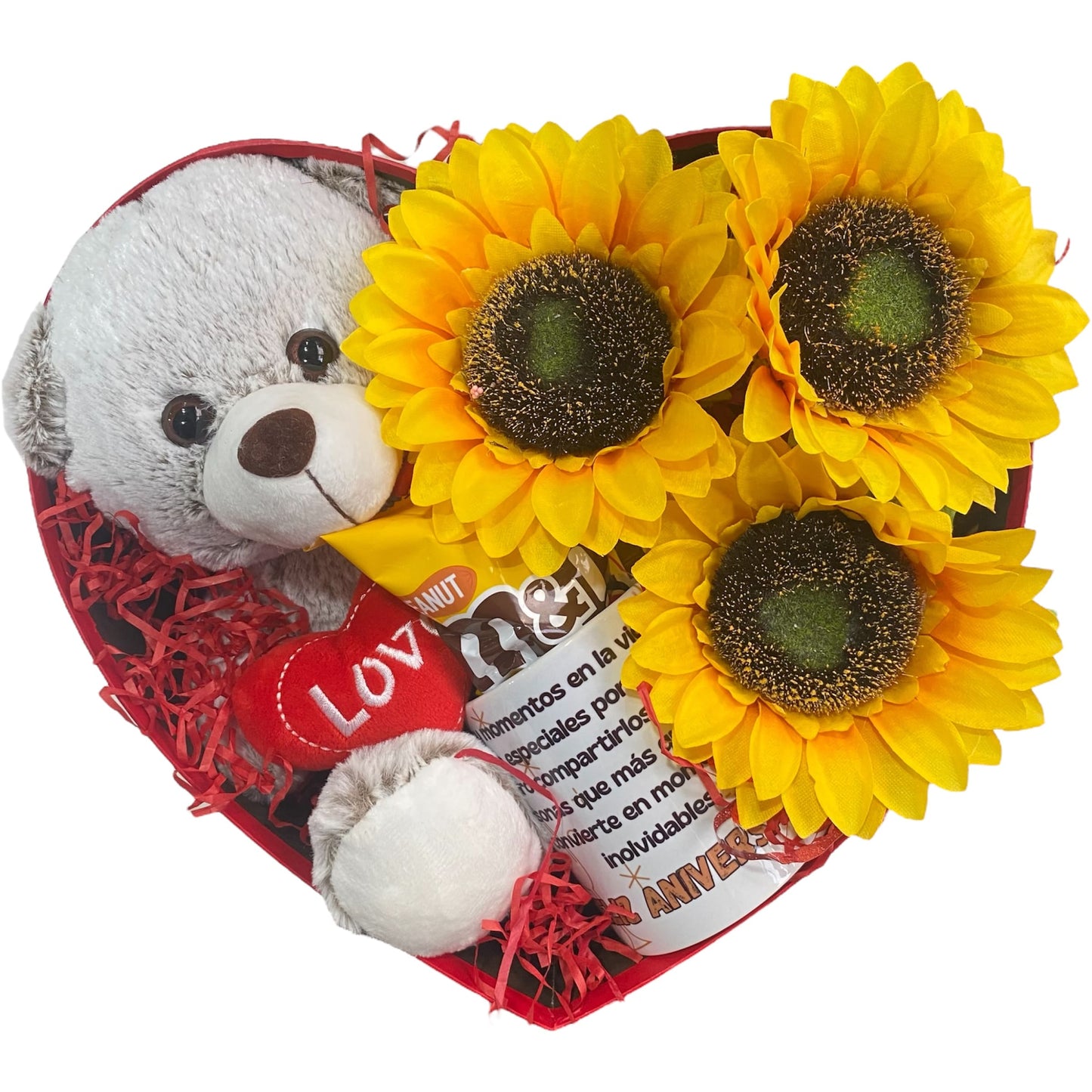 Caja de Regalo Corazón: Peluche, Taza y Nombre Personalizado