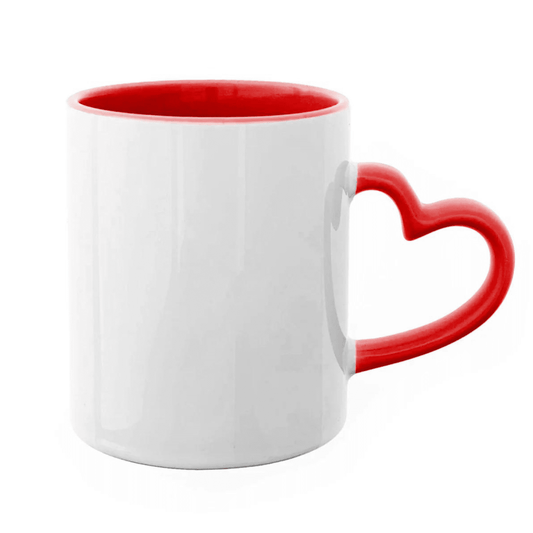 Taza con Asa en Forma de Corazón Personalizada