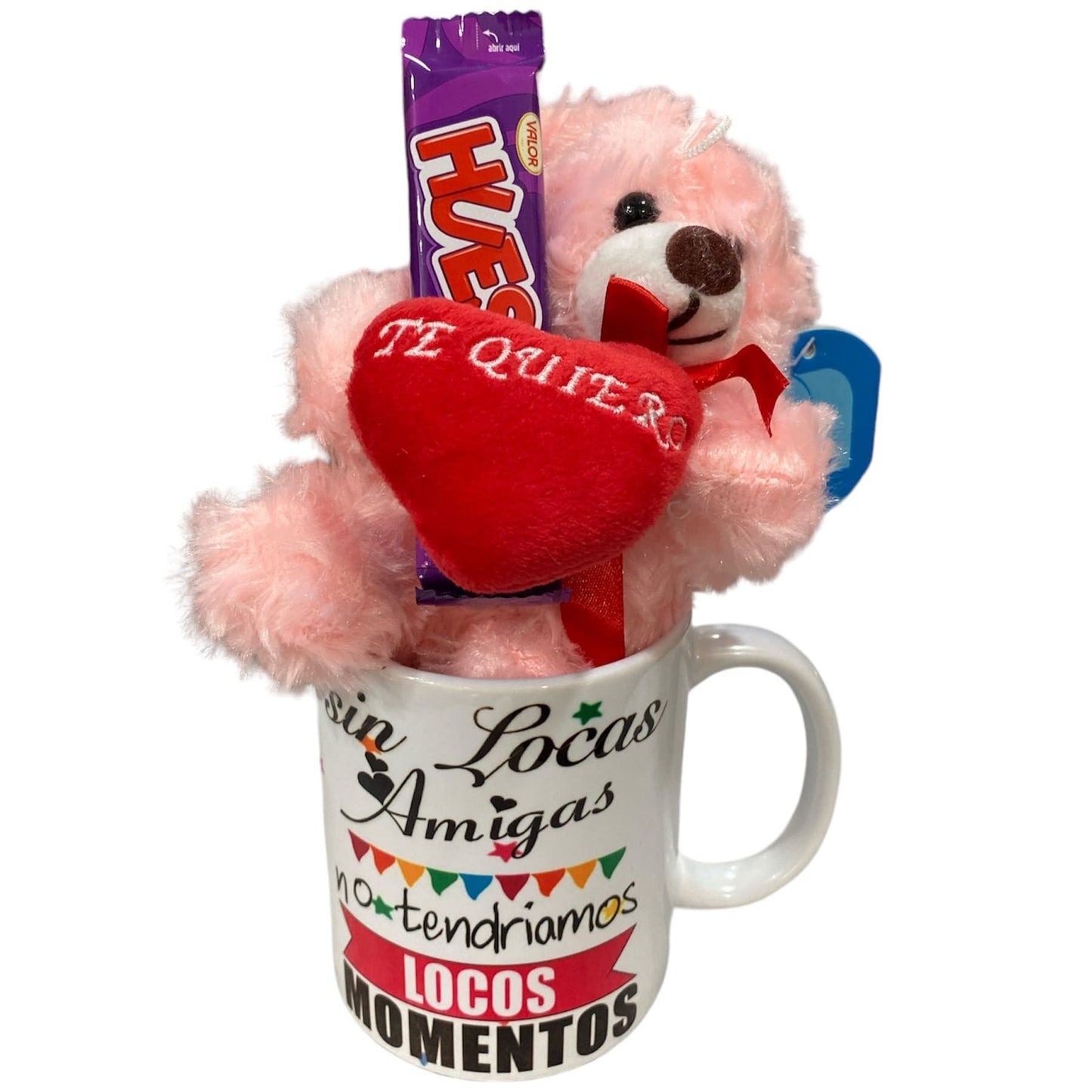 Taza de Regalo con peluche y chocolates